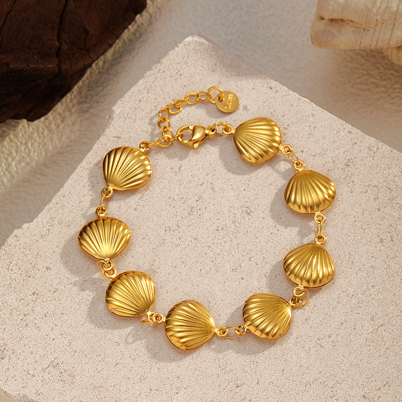 1 Stück Seestern-Charm-Armband aus Edelstahl in Goldfarbe Bild4
