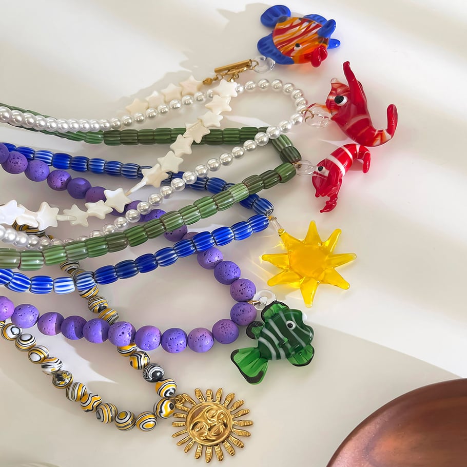 Collana di perline a forma di pesce, 1 pezzo Immagine5