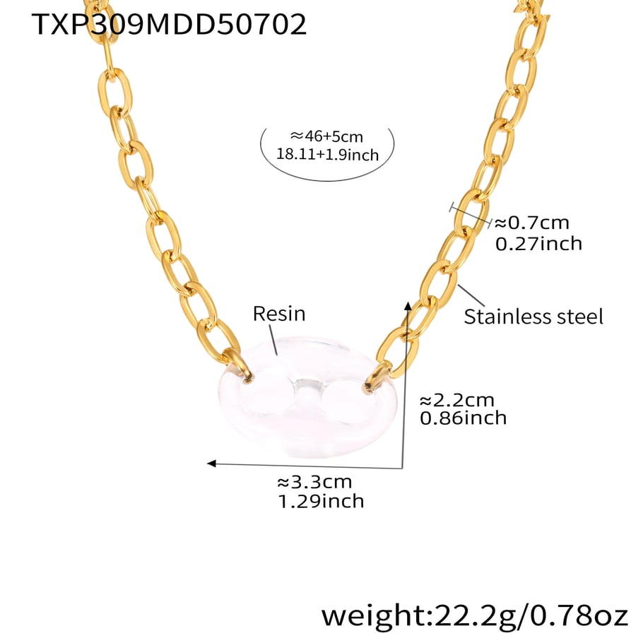 1 Piece Chic Irregular Shape Stainless Steel Gold Color Women's Pendant Necklaces 