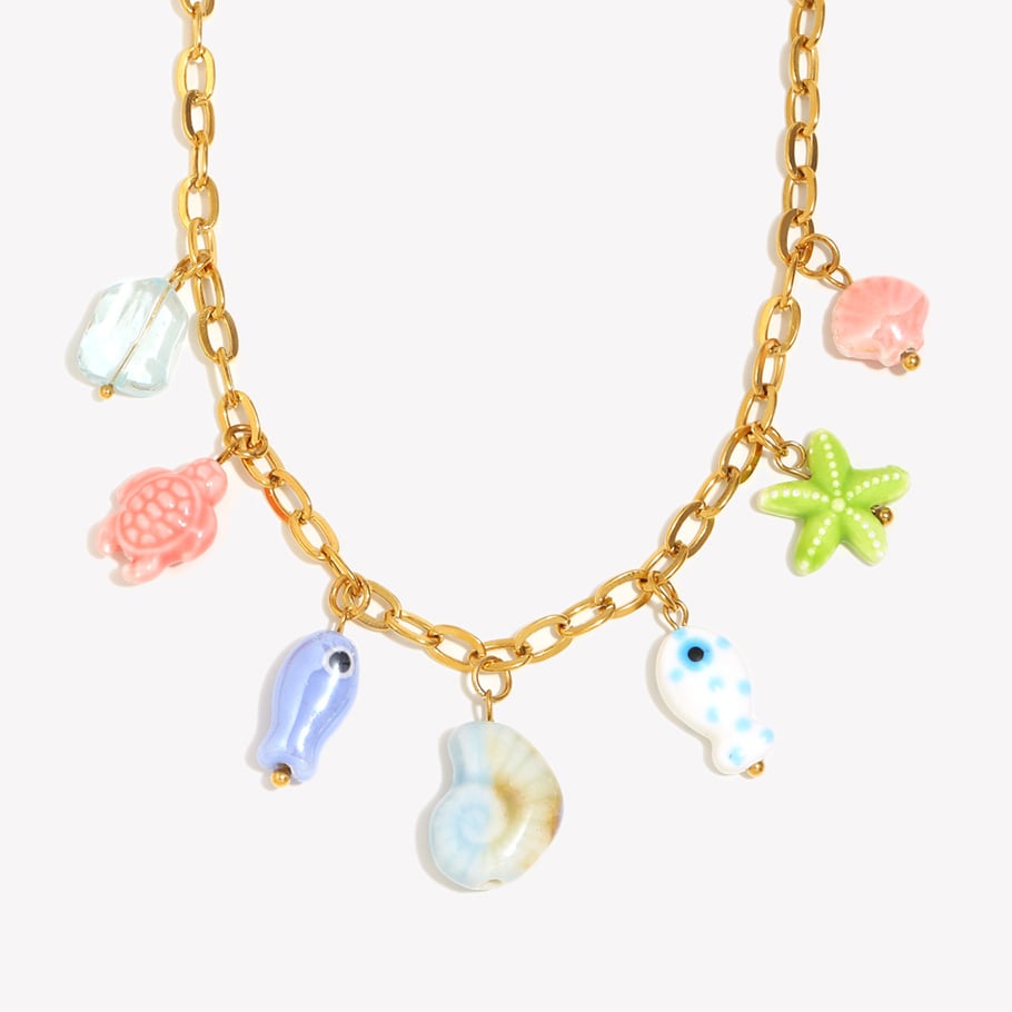 1 Piece Vacation Style Stainless Steel Gold Color Women's Pendant Necklaces Picture4