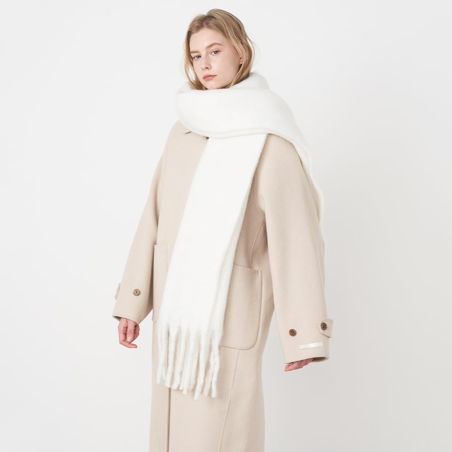 1 Stück einfache einfarbige Polyester-Winterschals für Damen Bild4