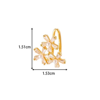 1 Piece Bow Knot Butterfly Copper Gold Color Zircon Clip-On Earring h5 Picture2