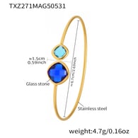 TXZ271-Gold imported Czech blue glass bracelet Picture3