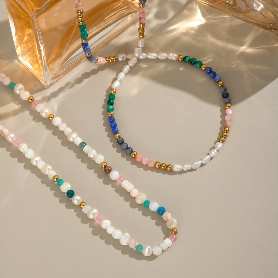 1 Piece Pearl Natural Stone Beaded Necklace Picture3