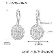 Orecchini in acciaio TXF325 e zirconi 5A Immagine2