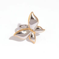 Gold and silver color/One size/1件戒指 Immagine2