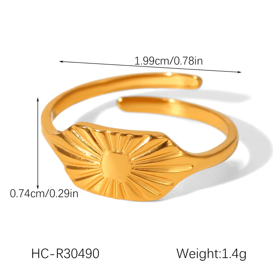 1 Piece Simple Series Daily Sun Stainless Steel  Statement Rings Picture2