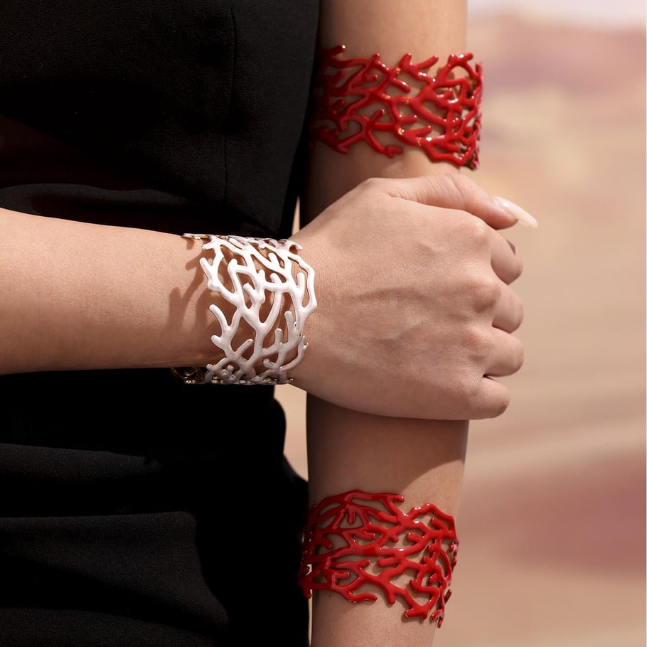 1 Piece Classic Coral Stainless Steel Gold Color Women's Bangles Picture4