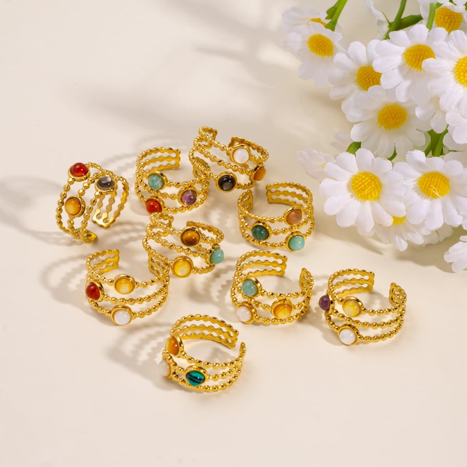 Simple Stainless Steel Women's  Adjustable Rings Picture2