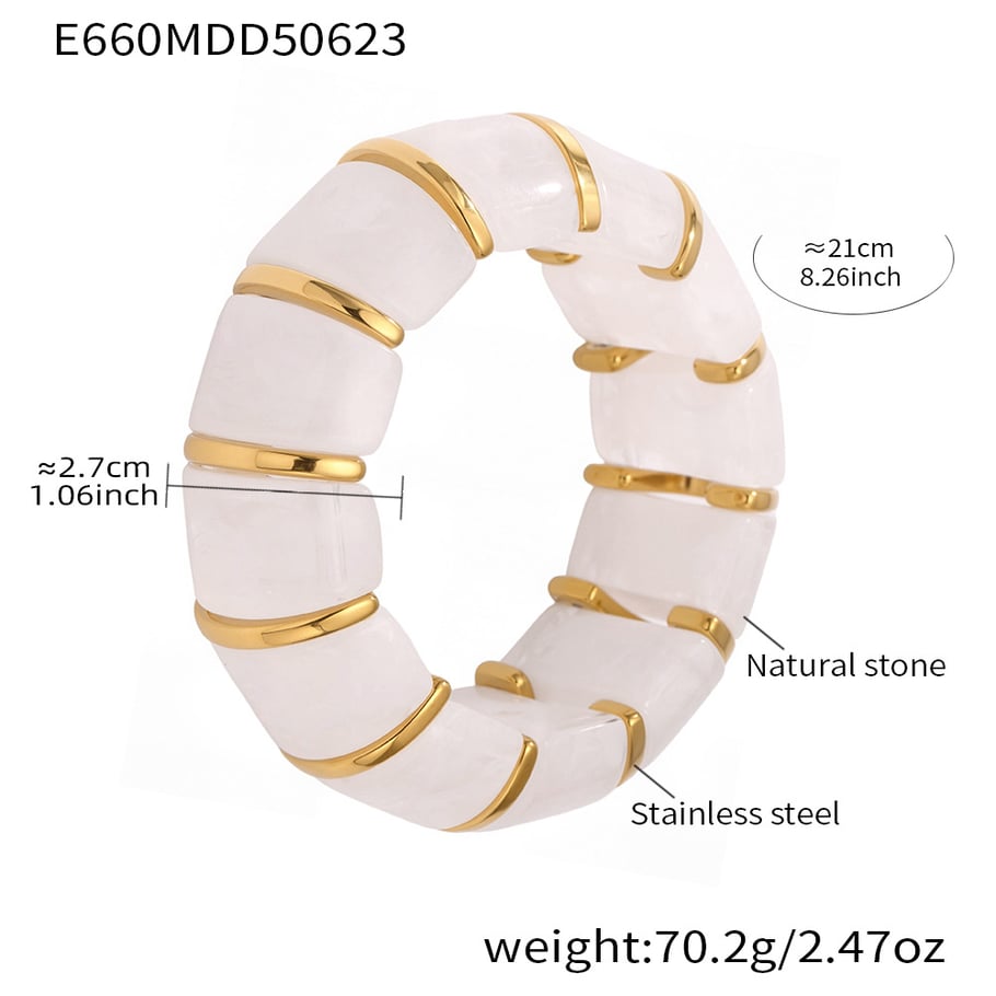1 Piece Classic Series Bohemian Circle Natural Stones Women's Bangles Picture2