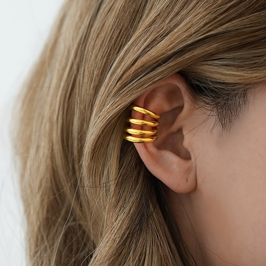 1 Stück einfache Ohrmanschetten aus Edelstahl in verschiedenen Farben und Gold für Damen Bild3