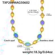 TXP269 - Collana con opale blu dorato 41+5 cm Immagine15