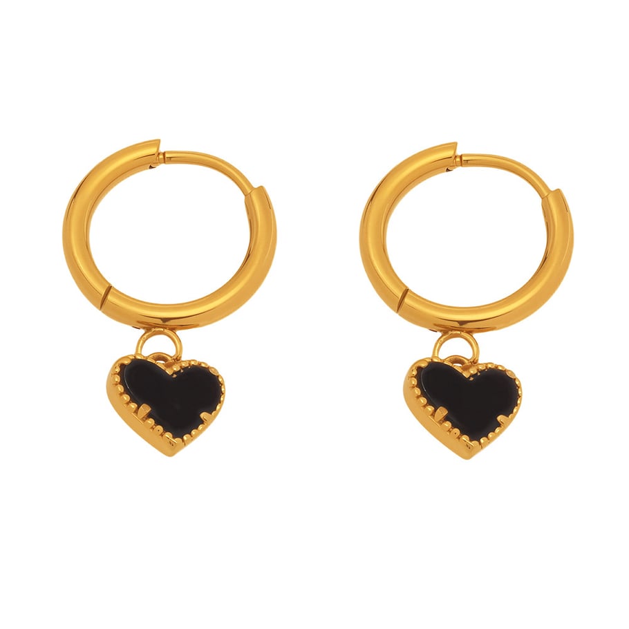 1 Pair Romantic Series Agate Stainless Steel Gold Color Women's Drop Earrings 