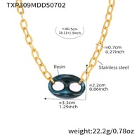 TXP309-Pig nose dark green necklace 46+5cm Picture5