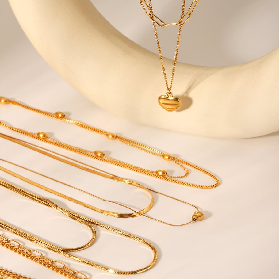 1 Piece Simple Series Daily Heart Stainless Steel Women's Layered Necklaces h5Picture7