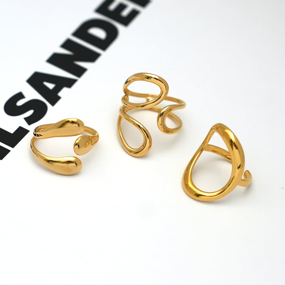 1 Piece Irregular Shape Hollowed-out Stainless Steel  Women‘s Minimalist Rings Picture5