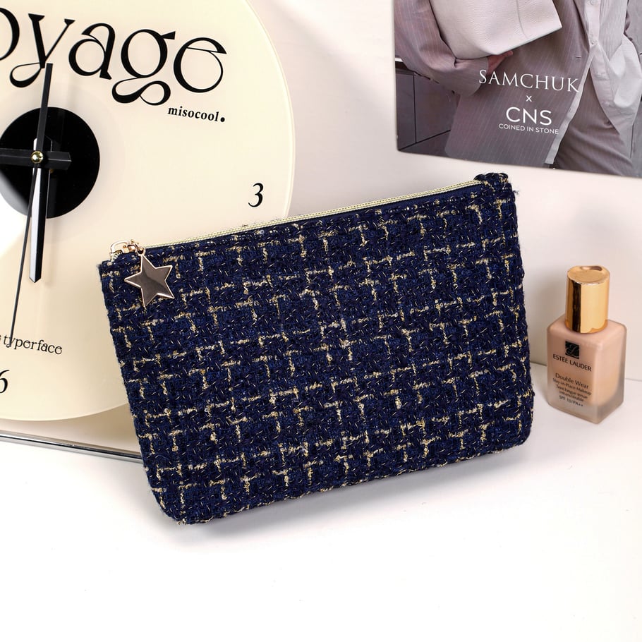 1 Stück Retro Plaid Damen Make-up Tasche Bild4