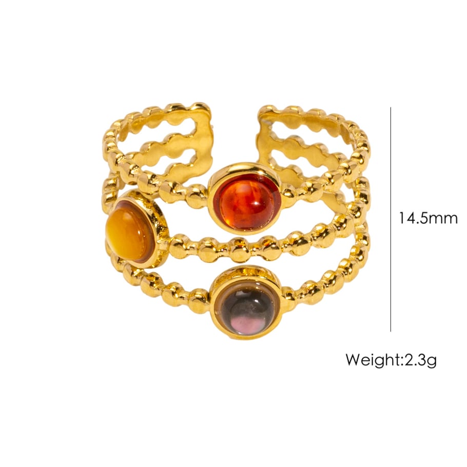 Simple Stainless Steel Women's  Adjustable Rings 
