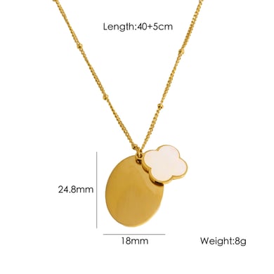 Simple Stainless Steel Women's Pendant Necklace with Shell  Flower Designs h5 
