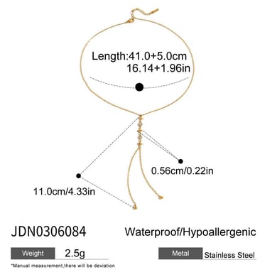 1 collar con colgante de acero inoxidable con forma de estrella de cadena larga para mujer h5 Imagen2