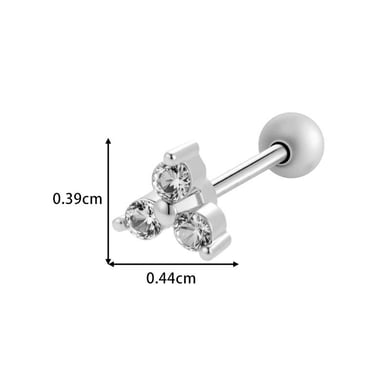 1 pieza de pendientes de perforación para mujer con hojas simples de cobre, color dorado y circonita h5 Imagen2