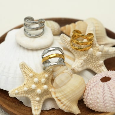 1 stuk eenvoudige casual cirkel roestvrij staal goudkleurige minimalistische ringen h5 Afbeelding5