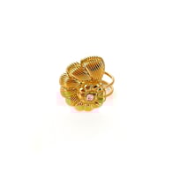 Gold 25mm rhinestone conch ring/One Size Picture6