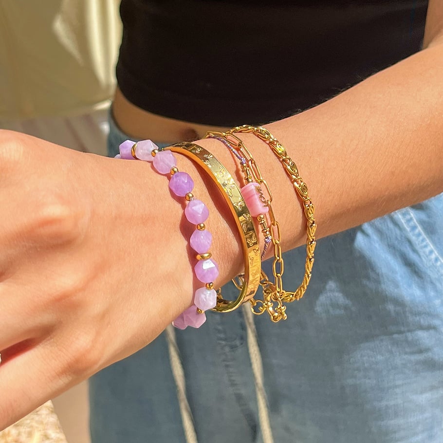 1 bracelet de perles colorées en pierres naturelles pour femme Image4