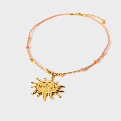 1 Pair Classic Series Retro Sun/Moon Stainless Steel Women's  Pendant Necklaces h5 Picture5