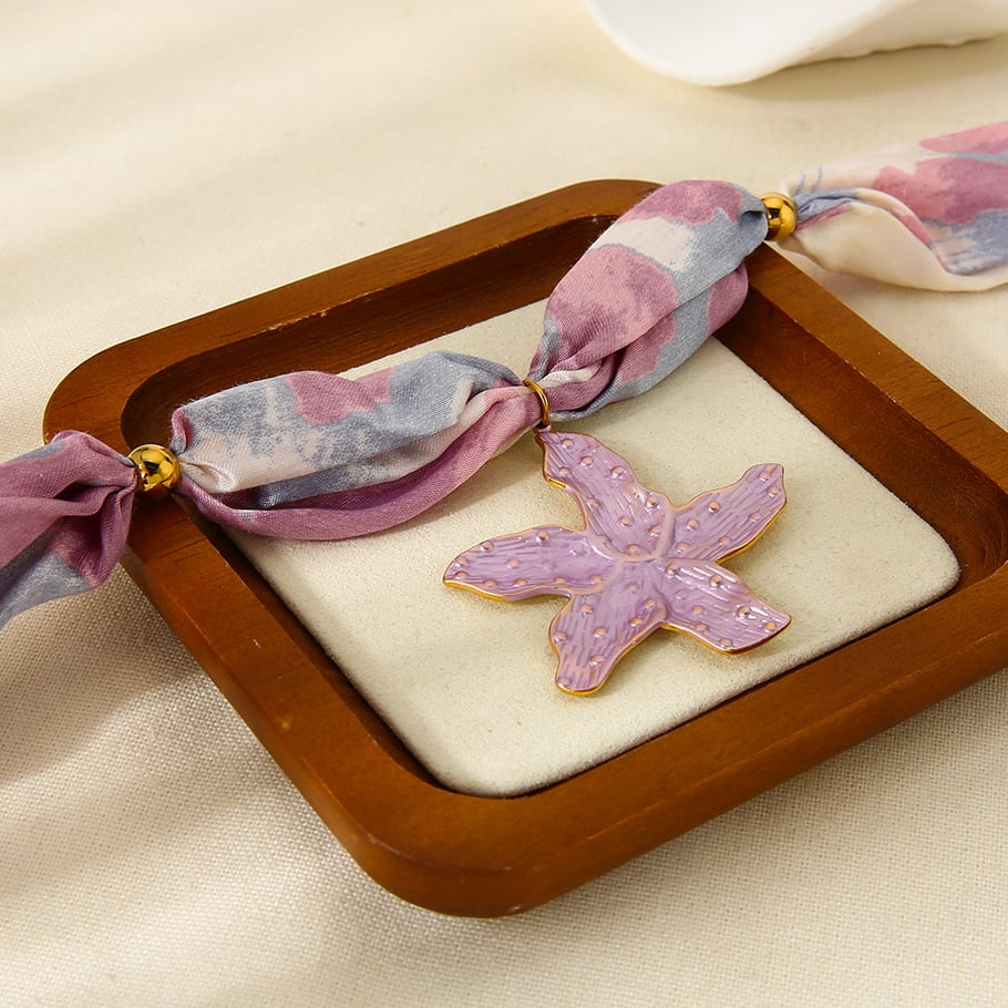 1 Piece Romantic Fabric Flower Pendant Necklace h5Picture3