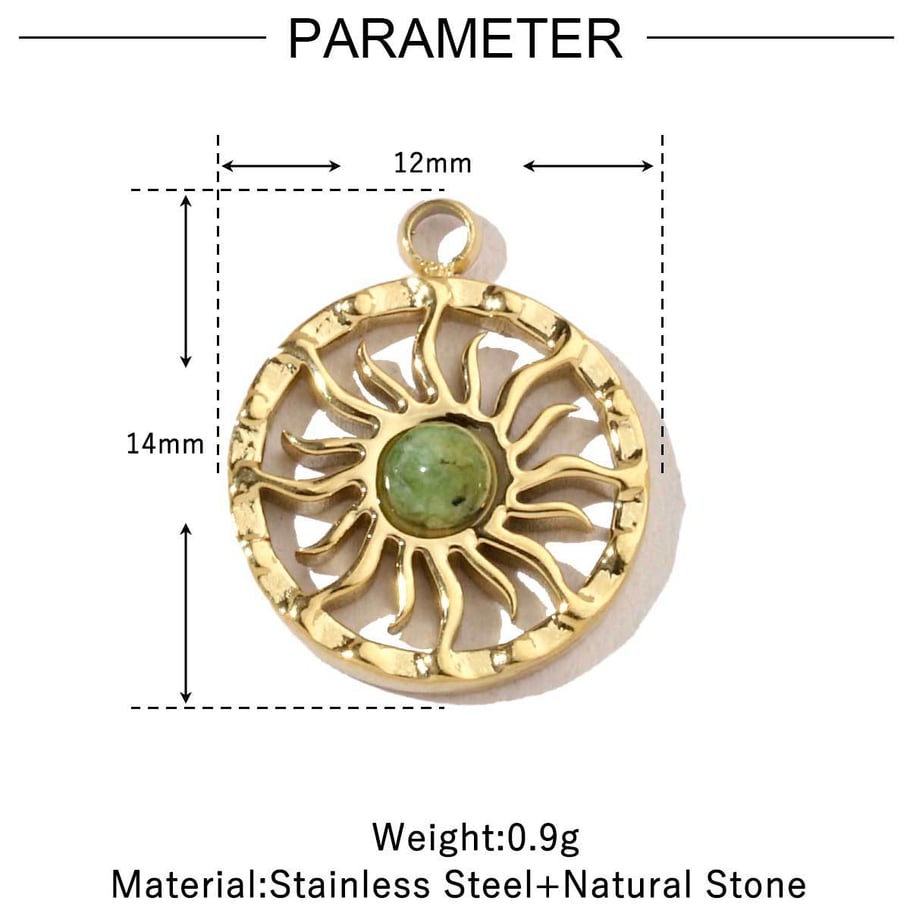 1 pieza de colgantes clásicos de piedras naturales de colores para mujer Imagen2