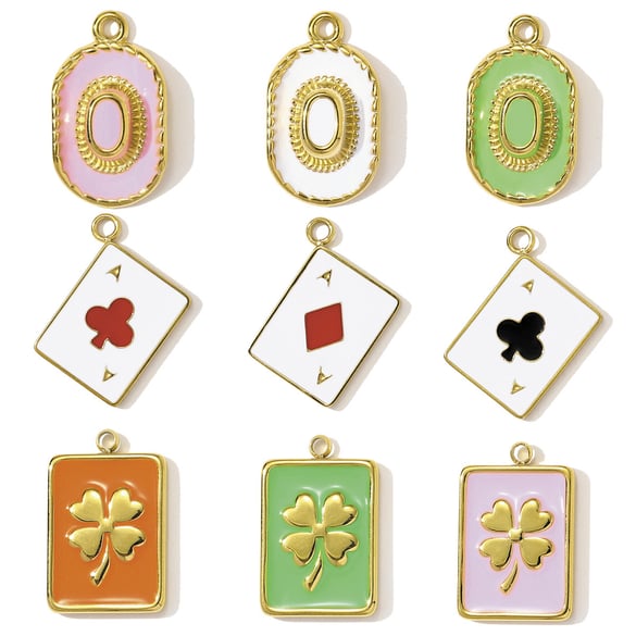 Pendentifs pour femme en acier inoxydable Daily Poker, 1 pièce 2