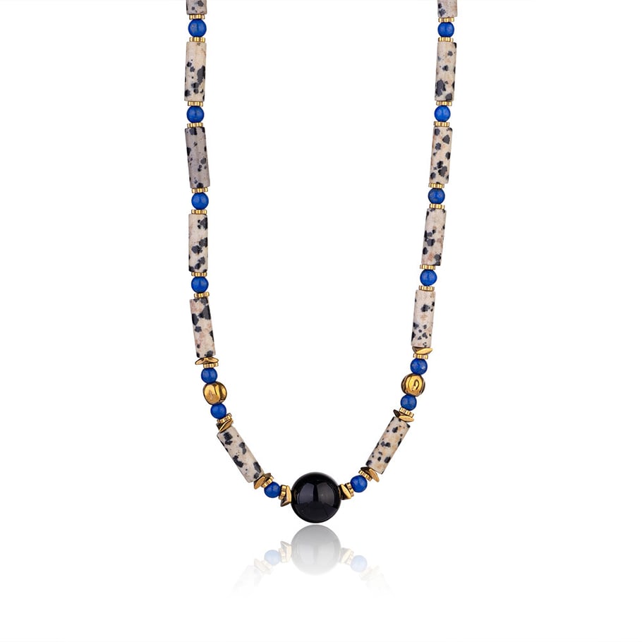 1 Piece Classic Series Black Agate Beads Women's Beaded Necklaces 