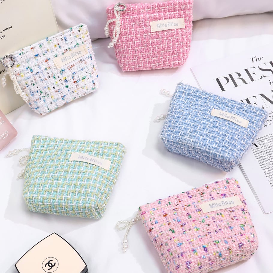 1 Stück süß karierte Kosmetiktasche aus der Romantic Series Bild2