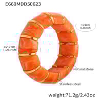 E660-Orange elastic bracelet 20cm Picture2