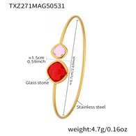 TXZ271-Gold imported Czech red glass bracelet Picture2