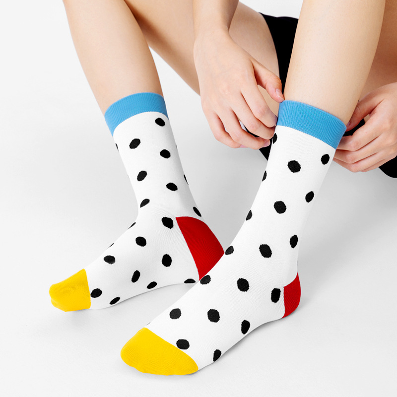 1 Paar gepunktete Retro-Sport-Baumwoll-Wadensocken Bild3