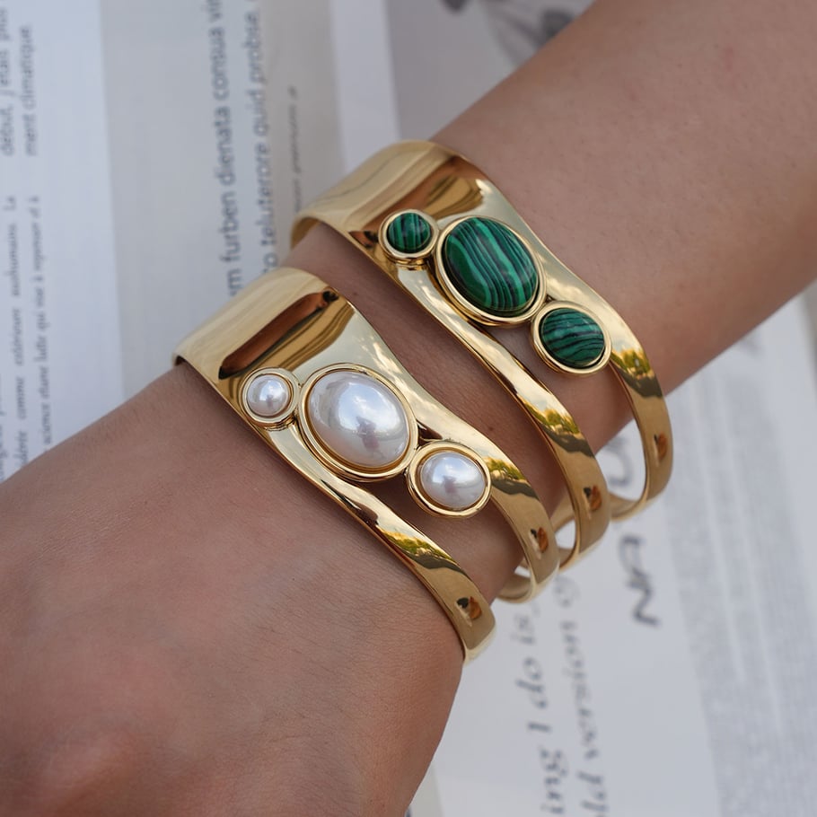 1 Piece Elegant Irregular Shape Stainless Steel Women's Cuff Bracelets h5Picture6