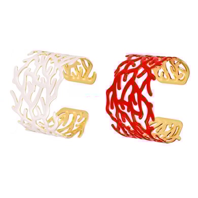1 Piece Classic Coral Stainless Steel Gold Color Women's Bangles h5 Picture8