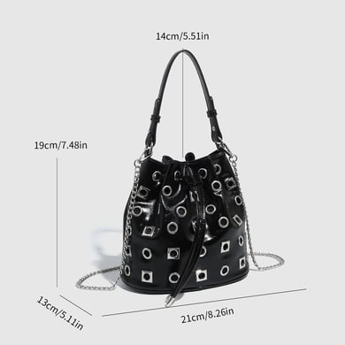 1 Piece Luxurious Fashionable and Classic Rivet Women's Shoulder Bags h5 