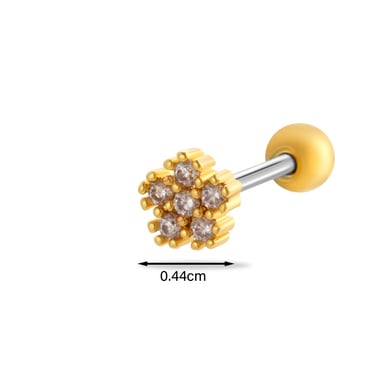 1 Piece Star Copper Gold Color Zircon Piercing Earring h5 Picture2