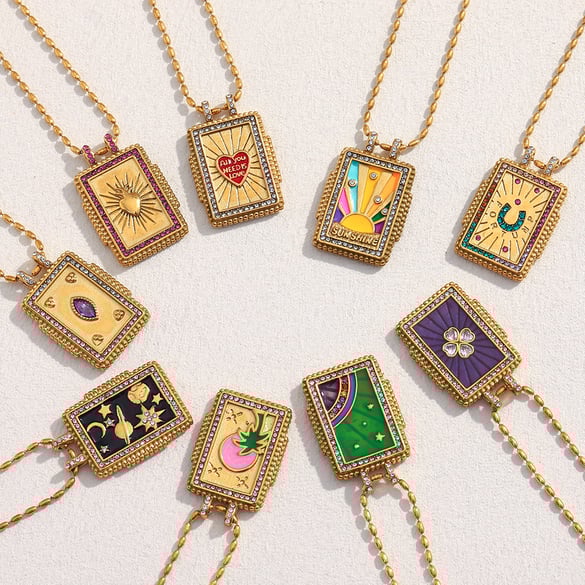 1 Piece Delicate Series Classic Tarot Stainless Steel Gold Color Women's Pendant Necklaces