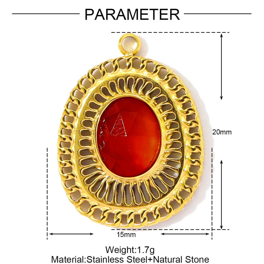 1 Piece Vintage Natural Stones Women's Pendants Picture2