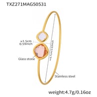 TXZ271-Gold imported Czech pink glass bracelet Picture4
