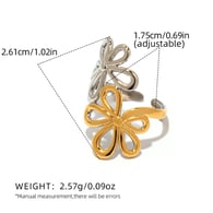 Gold and silver color/One size/1件戒指 Immagine3