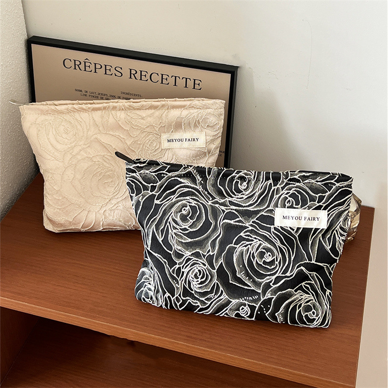 1 Parça Simple Series Retro Çiçekli Polyester Kadın Makyaj Çantası Resim2