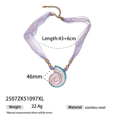 Collier pendentif coquillage romantique en acier inoxydable, 1 pièce h5 