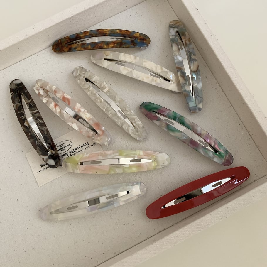 1 paar Simple Series Retro gemengde kleur acetaat haarspeldjes voor dames Afbeelding3