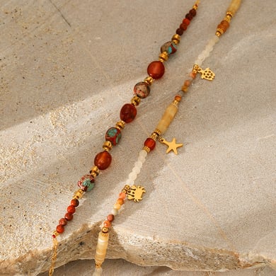 1 Piece Natural Stone Beaded Necklace h5 Picture4