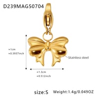 D239-Gold bow pendant 2 pieces Picture5